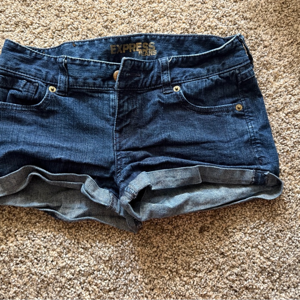Express Women's Navy Jean Shorts